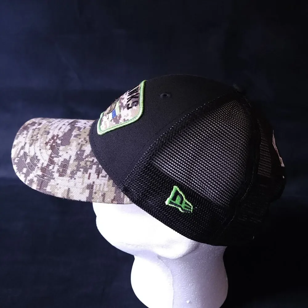 Seattle Seahawks New Era Salute To Service Trucker 9FORTY Snapback Hat Camo New
